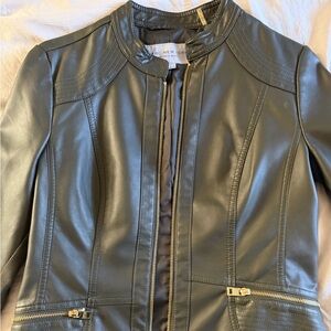 Marc New York Women's Leather Jacket in DarK Green - Small